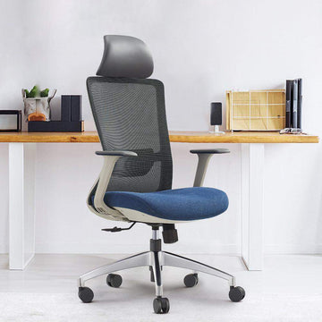 Modern Blue Mesh Office Chair with Swivel & Adjustable Height Back-Furniture,Office Chairs,Office Furniture